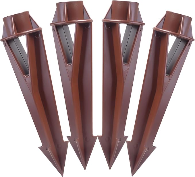 Lighting Ground Stake Spike Replacement for Outdoor Low Voltage Landscape Spotlight Pathway Flood Light,1/2" NPT Thread Brown
