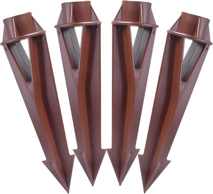 Lighting Ground Stake Spike Replacement for Outdoor Low Voltage Landscape Spotlight Pathway Flood Light,1/2" NPT Thread Brown