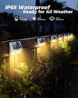12 Pack Solar Lights Outdoor Motion Sensor, Waterproof Fence Lights 3 Lighting Mode, Warm White LED Outside Lights | Lumora