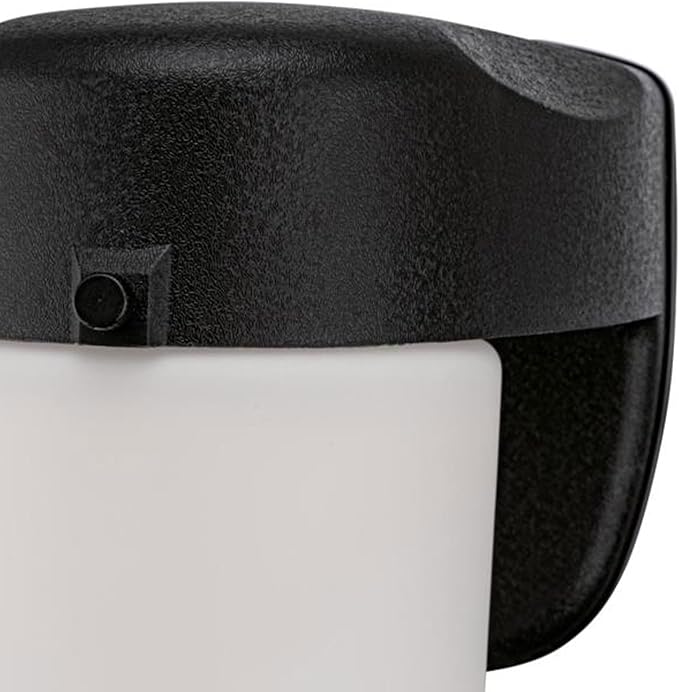 6106700 One-Light Dimmable LED Outdoor Wall Fixture with Dusk to Dawn Sensor, Black Finish with Frosted Opal Glass | Lumora