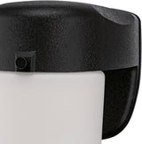 6106700 One-Light Dimmable LED Outdoor Wall Fixture with Dusk to Dawn Sensor, Black Finish with Frosted Opal Glass | Lumora