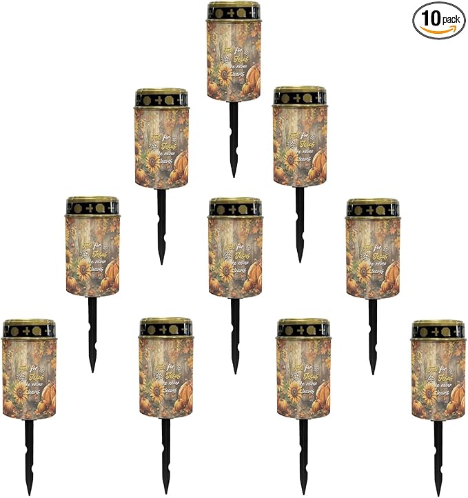Autumn Fall for Jesus Cemetery Lights for Grave,Solar Pathway Lights Outdoor Solar Garden Light Solar Powered Lantern Landscape Lighting Yard Patio Driveway Light Solar Outdoor