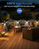 Fence Lights Solar Powered Outdoor Waterproof 3 Sided Wall LED Landscaping 12 Pack for Yard, Deck, Patio, Rail | Lumora