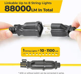 100ft Construction String Lights: 3 Prong 100w 11000lm ETL Certified Bright Industrial Outdoor Temporary Lighting | Lumora