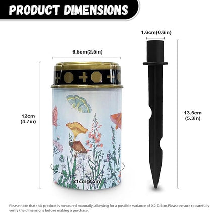 Mushroom Cemetery Solar Lights for Grave Outside Lights for House Solar Powered Decor Waterproof Solar Powered Flameless Candle Led Light Dustproof and Easy to Install