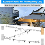 Upgraded Outdoor String Light Hanging Kit, 350ft Globe String Light Suspension Kit w/Expansion Hook, Stainless | Lumora