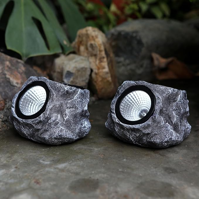 Solid Color Solar Rock Lights Outdoor Waterproof LED Garden Landscape Solar Lights Spot Light for Path (A Style A)