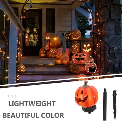 TOYANDONA Solar Pumpkin Lantern Outdoor Garden Stake Light Solar Pathway Lighting Halloween Landscape Decor Weather Resistant