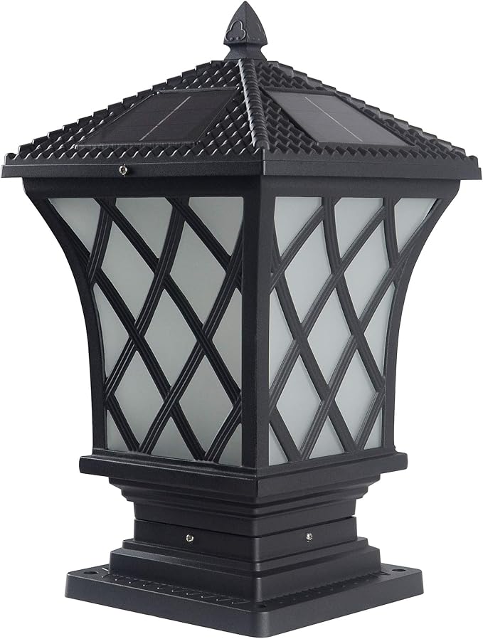 Kendal Large Outdoor Solar Powered LED Light Lamp (Black-8406)
