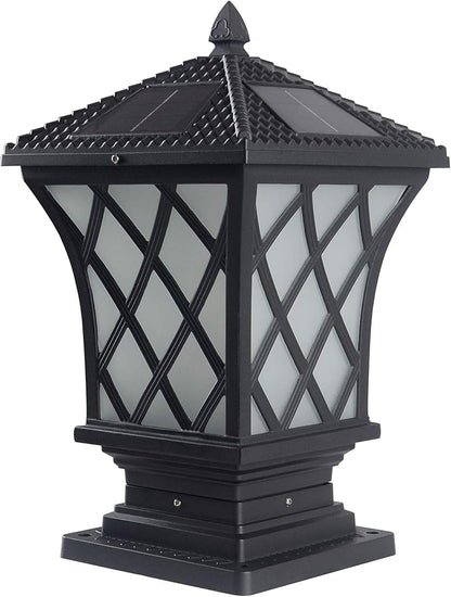 Kendal Large Outdoor Solar Powered LED Light Lamp (Black-8406)