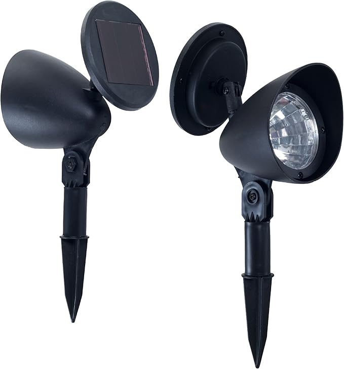 Solar Powered Lights (Set of 4)- LED Outdoor Stake Spotlight Fixture for Gardens, Pathways, and Patios by Pure | Lumora