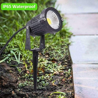 Romwish LED Landscape Spotlights, 10W Outdoor Spotlights for Yard, 3000K Warm White, 120V AC Spot Light with Ground Spike, Waterproof Landscape Lighting for House Garden Lawn Decorative (12Pack/10W)