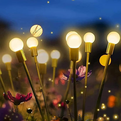 Outdoor Solar Powered Swaying Lights Landscape Lighting Waterproof Garden Firefly LED Lights Sway Swing by Wind Outside Patio Yard Backyard Lawn Flowerbed Christmas Decorations Gifts 4 Pack