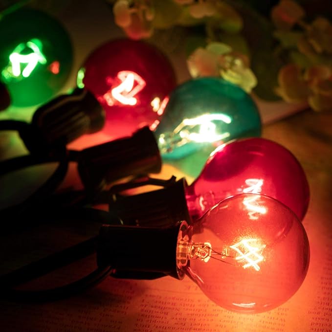 Brightown Outdoor String Lights G40 Globe Patio Lights with Edison Glass Bulbs, Waterproof Connectable Hanging | Lumora