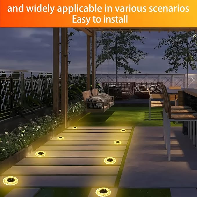 Solar Ground Lights 8 Pack Waterproof Outdoor Solar Lights for Yard Led Solar Garden Lights Bright Solar Powered | Lumora