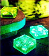 Outdoor 4 Pack Ice Cube Bricks Rocks Lights Solar Powered LED In Ground Pathways Patio Yard Garden Glow Lights Decor | Lumora