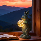 Solar Rabbit Statue with LED Lights, Outdoor Garden Decor, Bunny Figurine for Patio Yard, Lawn Ornament, Easter & | Lumora