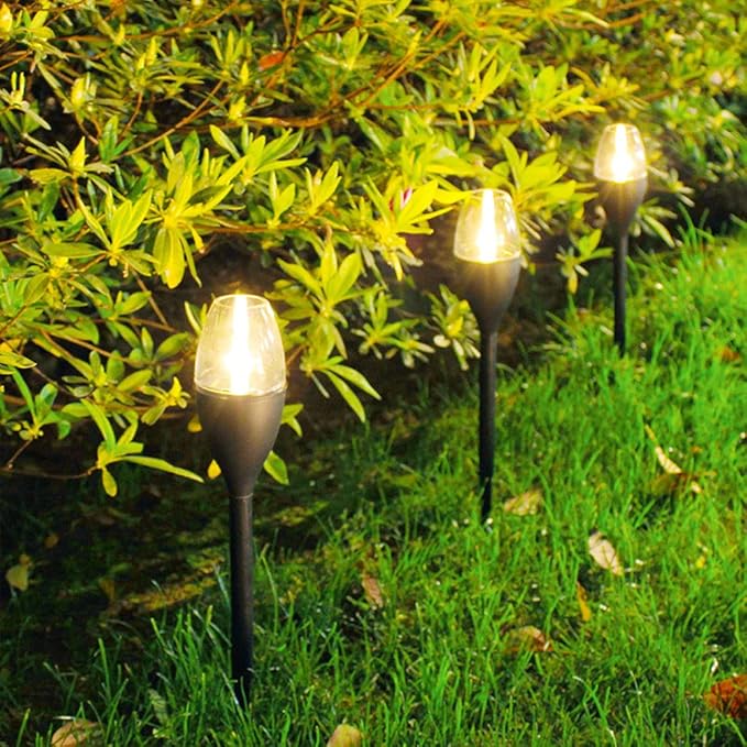 Solar Lights Outdoor 10 Pack Solar Pathway Lights Outdoor Waterproof LED Landscape Lights Solar Powered Outdoor Lights Solar Garden Lights for Pathway Walkway Yard