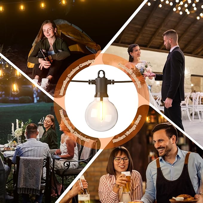 Kawaya Solar Powered String Lights for Outside, Outdoor IP65 Waterproof LED Patio Light with USB-Charging | Lumora