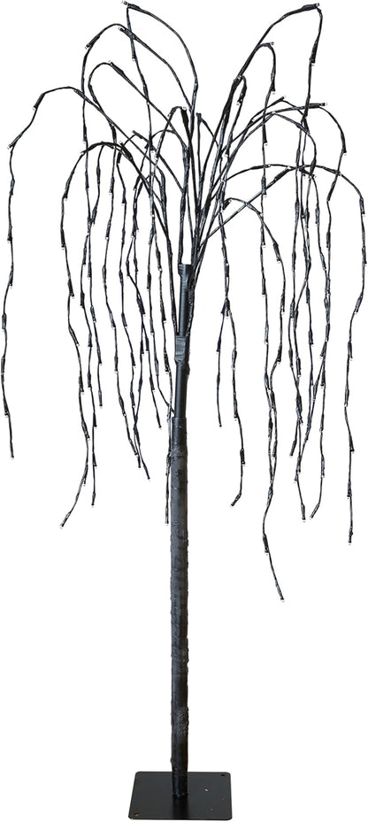 FUCHSUN 4.6 FT 200 LED Solar Lighted Willow Tree Outdoor, Light Up Weeping Willow Tree Garden Pathway Lights, Outside Decor Home Patio Yard Party Wedding Christmas Decorations (Cool White)