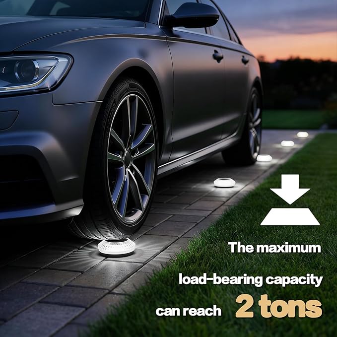 Solar Ground Lights Outdoor, 8 Pack Solar Powered Pathway Lights IP67 Waterproof Anti Glare Diamond Solar Garden | Lumora