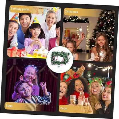 DOITOOL 3pcs Decorative Wreath String Light Led Garland for Outdoor Indoor Decor Battery Operated Design for Christmas Weddings and Parties