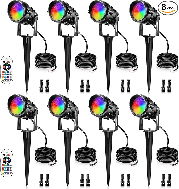 12W RGBW Color Changing Landscape Lights - Low Voltage LED Landscape Lighting, Remote Control Spotlight Outdoor | Lumora