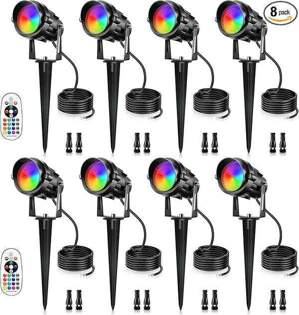 12W RGBW Color Changing Landscape Lights - Low Voltage LED Landscape Lighting, Remote Control Spotlight Outdoor | Lumora