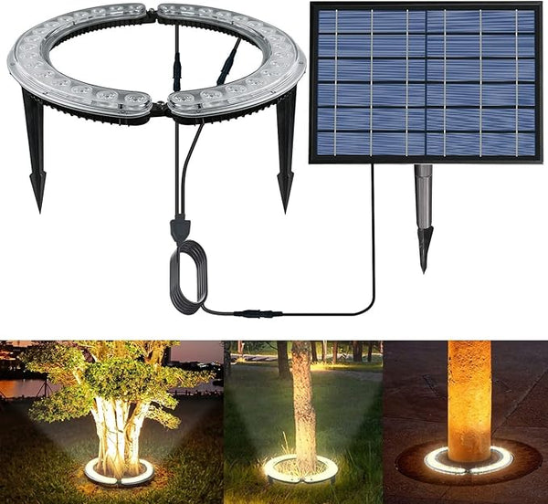 Solar Palm Tree Lights Outdoor, 32 LED 12W Landscape Spotlights for Big Trees, Super Bright 12000mAh Solar Flood | Lumora