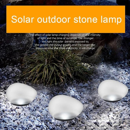 Solar Lights, Pebbles, Outdoor Waterproof Landscape Night Lights for Garden Paths, Stairs, Lawns, Patios, Yard Party Decorations, 2 Pack (White Light)