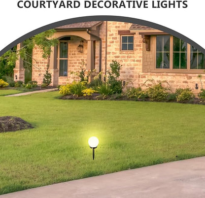 Solar Lawn Light Globe, Garden Solar Ground Plug Light, Outdoor Waterproof Warm White Pathway Lamp for Yard and Patio Decor,