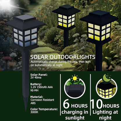 Anern Solar Pathway Lights Outdoor, 4 Pack Waterproof LED Walkway Landscape Light - Provides 6-12 Hours Illumination for Garden, Yard, Patio, Driveway & Landscape Lighting (Warm White)