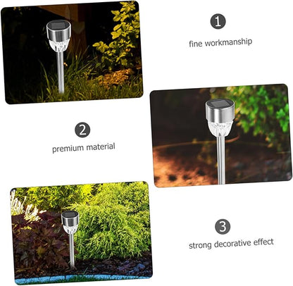 2-Pack Stainless Steel Solar Garden Light Waterproof Ground Insert Outdoor Lamp for Courtyards Decorative Solar Powered Light for Gardens