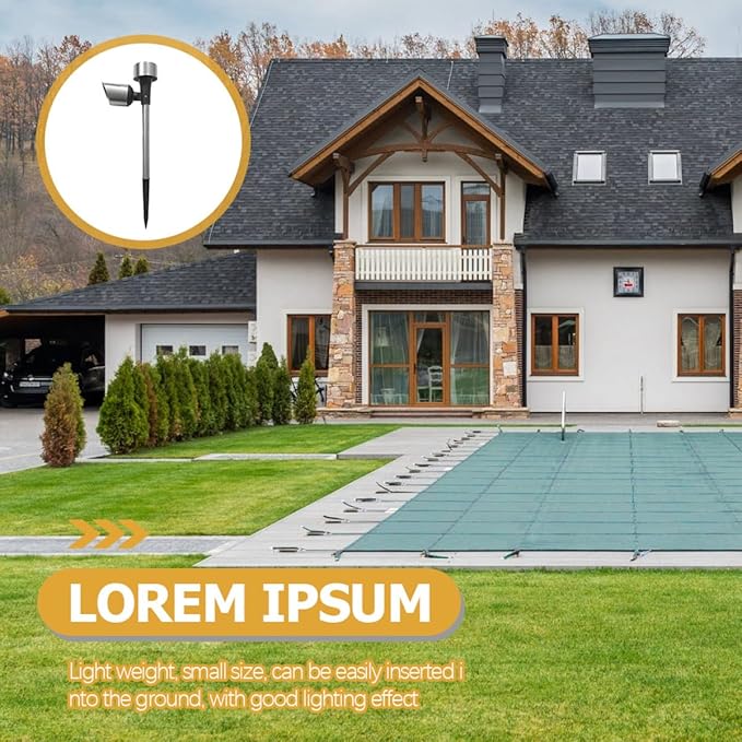 VOSAREA 2pcs Warm Light Solar Pathway Lights Outdoor Waterproof LED Garden for Patio Yard