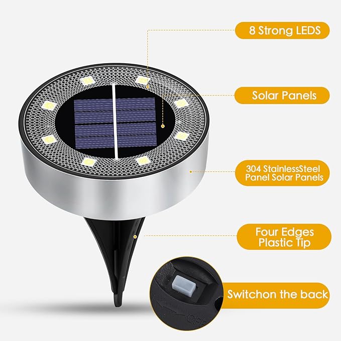 Solar Lights Outdoor 16 Pack, Solar Garden Outdoor Waterproof Pathway Lights Bright In-Ground Lighting Decor for | Lumora