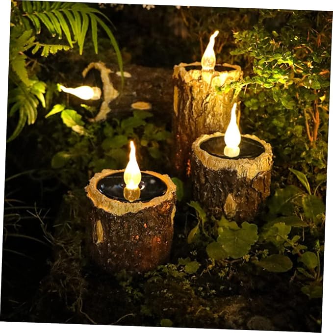 SUPVOX Solar Stump Lamp Led Outdoor Decorative Light for Garden Pathway Easy Installation Solar-Powered Landscape Light for Patio Lawn and Courtyard