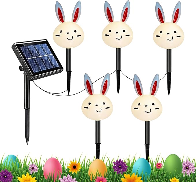 Spring Solar Lights Outdoor - Easter Bunny Carrot Waterproof Garden Lighting,Solar Landscape Light - for Garden Yard Patio Porch Lawn Walkway Courtyard Landscaping