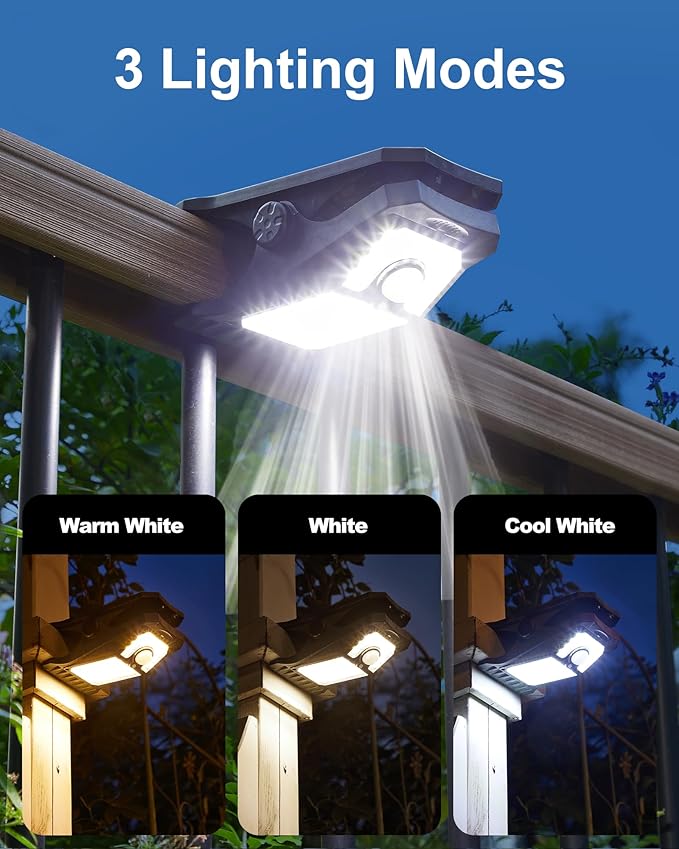 118Leds Solar Motion Sensor Lights Outdoor, Clip on Solar Lights Outdoor Waterproof, High Bright Solar Powered | Lumora