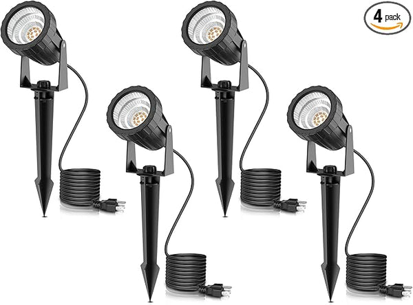 L LOHAS LED 12W Dusk to Dawn Outdoor Lighting, Auto On/Off 3000K Landscape Outdoor Spotlight, IP66 Waterproof Plug | Lumora