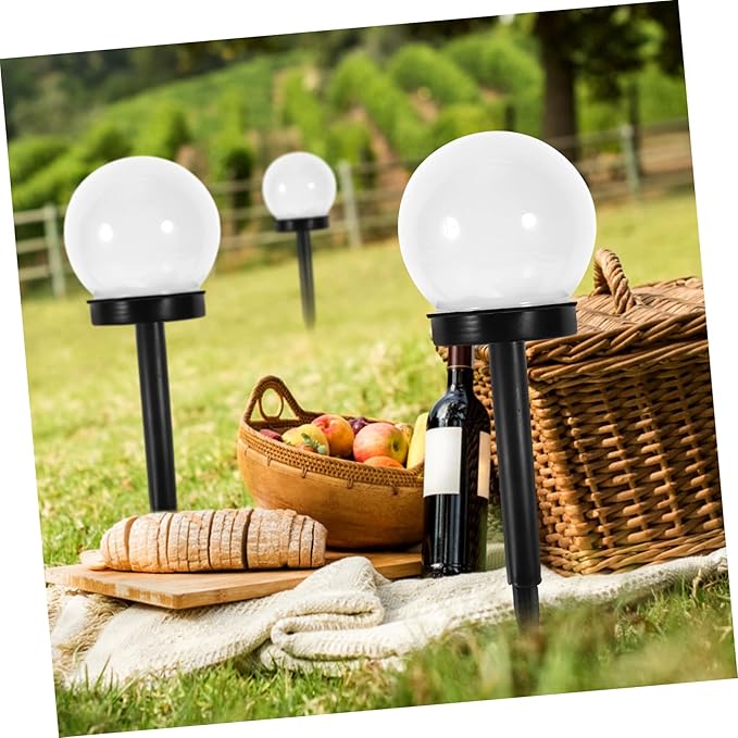 6pcs Solar Lawn Globe Lights Outdoor Garden Courtyard Lighting Tool Warm Solar Pathway Lights for Walkway Decor