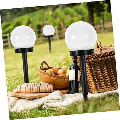 6pcs Solar Lawn Globe Lights Outdoor Garden Courtyard Lighting Tool Warm Solar Pathway Lights for Walkway Decor