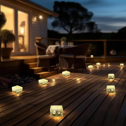 Solar Lights, Brick Lights, Outdoor Waterproof, Recessed, for Garden, Sidewalk, Path, Yard Decoration, Landscape Lighting, 2 Pack (Warm Light（2.95in）)
