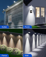 4 Pack White Solar Powered Gutter Lights Outdoor Decorative Waterproof Led Fence Lamp for Lighting Railing, Outside | Lumora