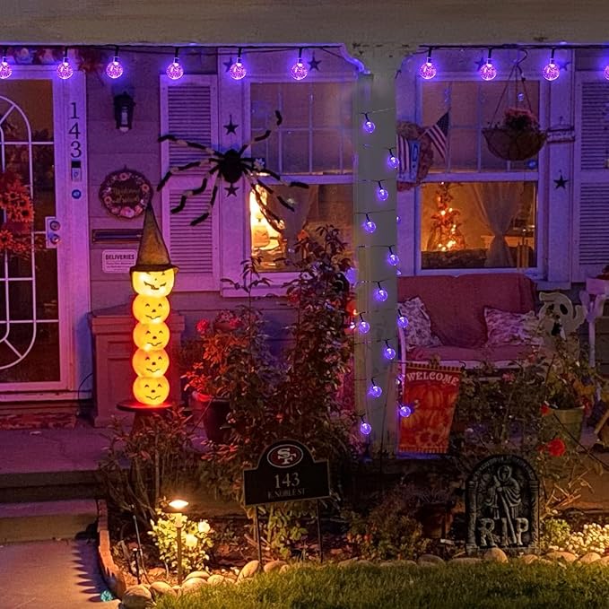 20 LED Decorations Crystal Globe Solar String Outdoor Lights with 8 Lighting Modes Waterproof Solar Powered Patio | Lumora