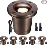 Gardenreet Brass Low Voltage Inground Landscape Lights - IP67 12V LED Well Light, Electric Outdoor Lighting | Lumora