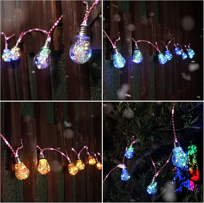 Vigdur Multicolor Globe String Lights - Color Changing Fairy Lights Plug in with 10 Plastic Bulbs, Indoor Outdoor Light for Bedroom Party Wedding (10ft)