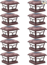 SIEDiNLAR Solar Post Cap Lights Outdoor 2 Color Modes 8 LEDs for 4x4 5x5 6x6 Wooden Vinyl Posts Fence Deck Patio | Lumora