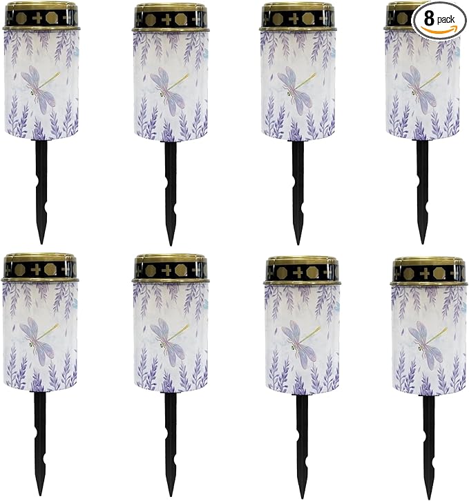 Solar Stake Lights Waterproof Solar Cross for Cemetery Outdoor Garden Lights Flameless Lights Solar-Powered Fairy Lights for Outside,Solar Pathway Lights for Yard Driveway Walkway Lights