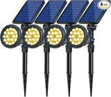 Solar Spotlights, 18 LED Solar Lights Outdoor Waterproof, 2 Mode Soft Warm White Landscape Lighting Auto On/Off | Lumora