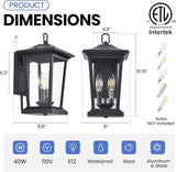 Dusk to Dawn Outdoor Wall Lantern, Large Exterior Wall Sconce Light Fixture with E12 Base, Waterproof Wall Mount | Lumora